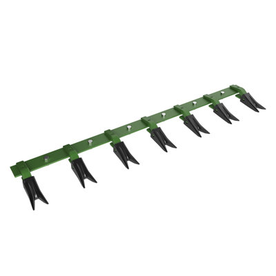 Heavy Duty Bucket Tooth Bar for Sub-Compact Tractors – 53", Bolt-On, 7 Teeth, No Drilling, Fits 1/2" Edge, Efficient Excavation, Durable Finish – Tip Black + Tooth Stem Green | 53 inches | 7 teeth