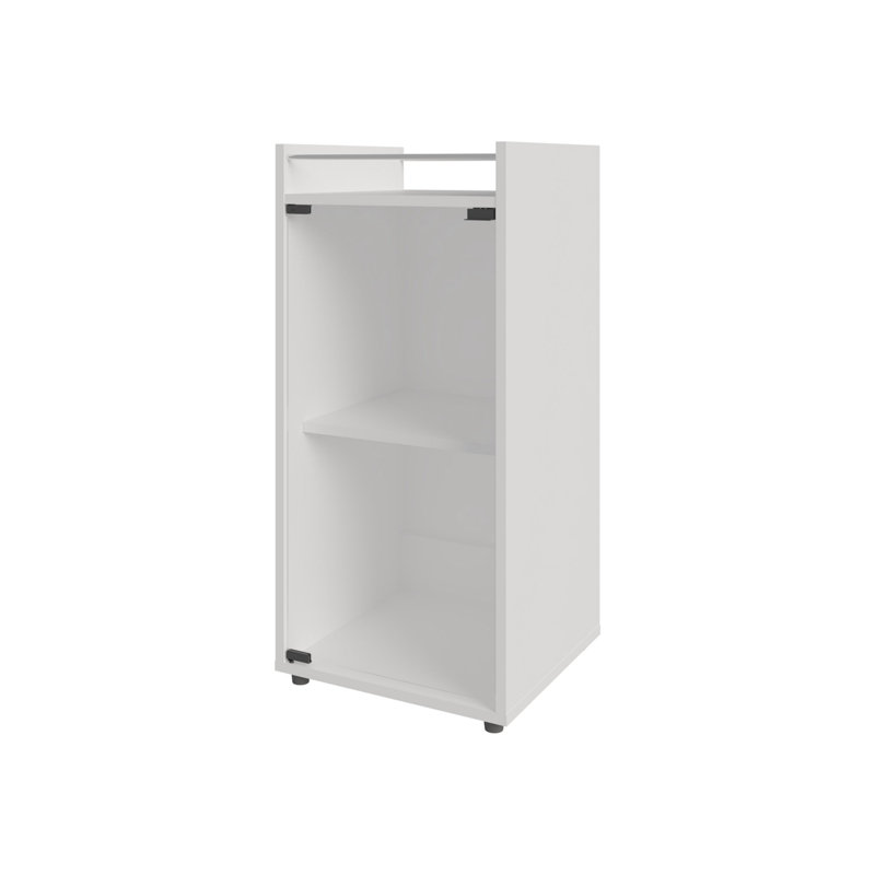 Bar 1 porte blanche avec tablette ouverte, Blanc