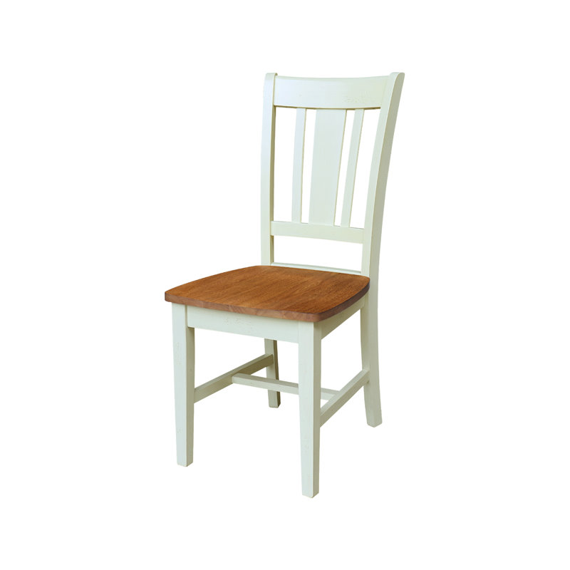 Evalyn Solid Wood Side Chair, Hickory/Shell