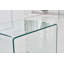 Table de bout transparente, table d'appoint en verre trempé transparent trempé