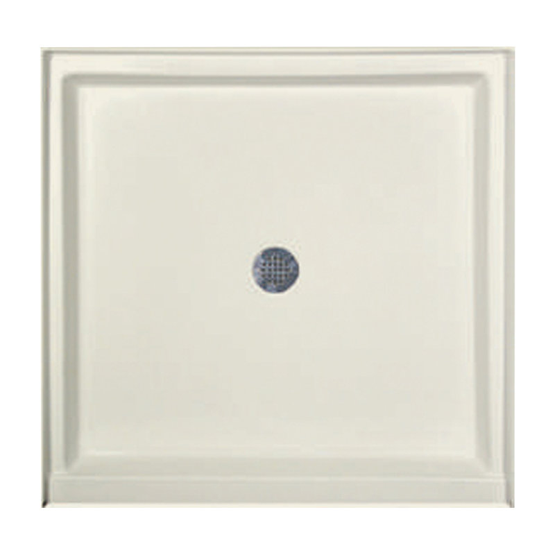 36" W x 36" D Single Threshold Shower Base, Biscuit