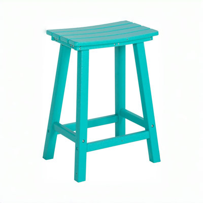 24 Inch Outdoor Bar Stool, Hdpe Bar Chairs With Footrest
