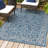 Hagerman Vintage Filigree Textured Weave Navy/Gray Indoor/Outdoor Rug-1032096554