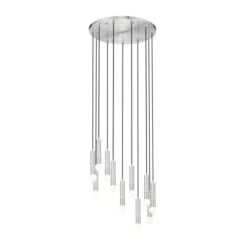 Lipman Chandelier, 11 Lights, Brushed Nickel