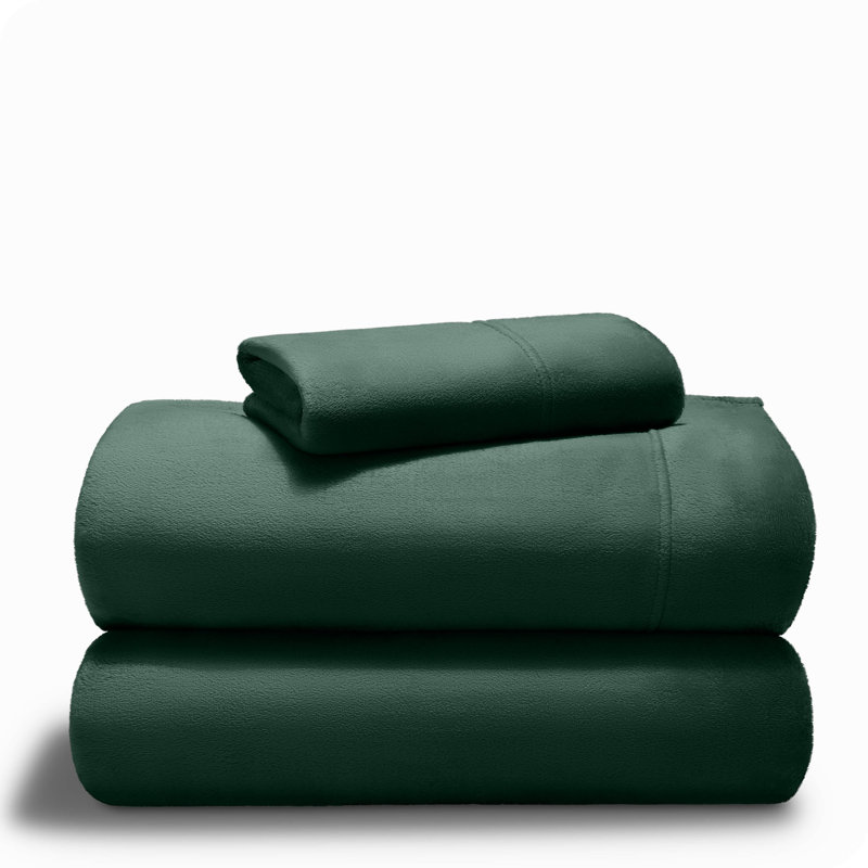 Forest Green Twin Microplush Deep Pocket Sheet Set