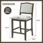  Ensemble de 2 tabourets de bar à hauteur de comptoir, chaises de bar rembourrées avec dossier, structure en bois d'hévéa pour îlot de cuisine, brun-880964775