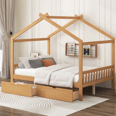 House Platform Bed With Two Drawers