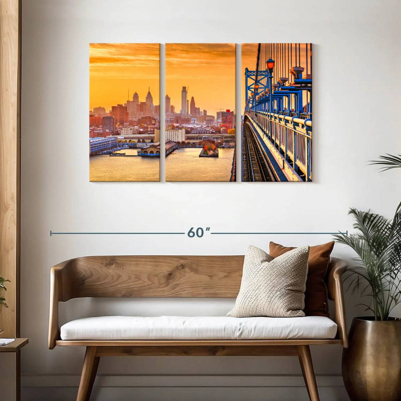 Sireci Philadelphia au coucher du soleil, H 28 po x l 45 po