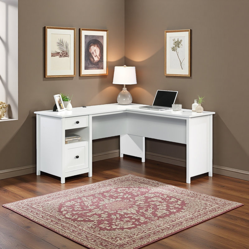 Bureau en L, Blanc