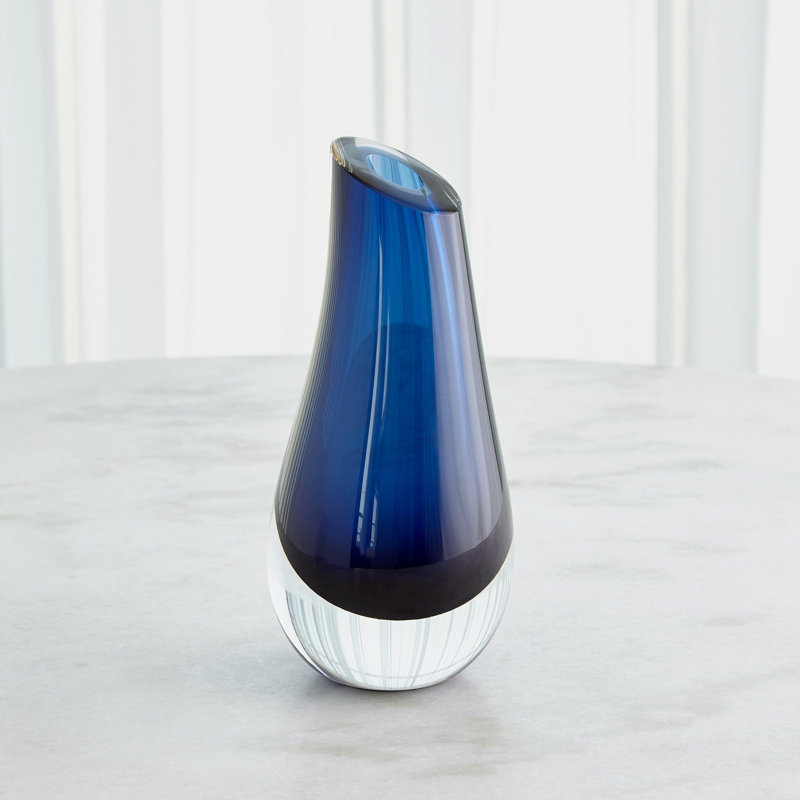 Glass Table Vase, Blue