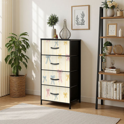 Commode à 4 tiroirs avec rangement en tissu