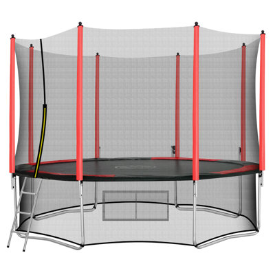 Trampoline de cour arrière de 144 pi avec enceinte sécuritaire Fitueyes Aokcos