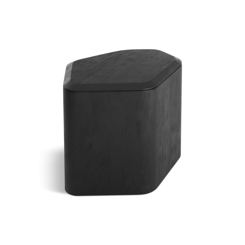Hoard Solid Wood End Table, Black-Stained Acacia, 18" H x 22" W x 18" D