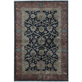 Avalon Wool Oriental Area Rug in Black/Rust