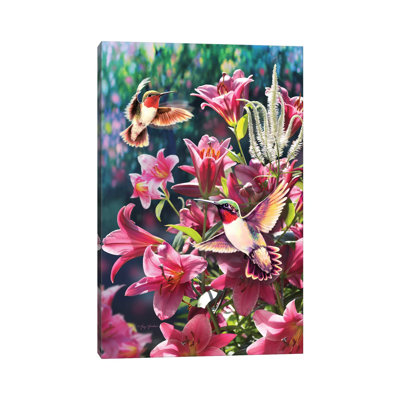 Hummingbird & Lilies by Greg & Company - Wrapped Canvas Painting