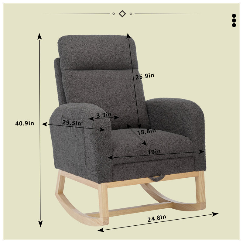 Chaise berçante Modern, Gris