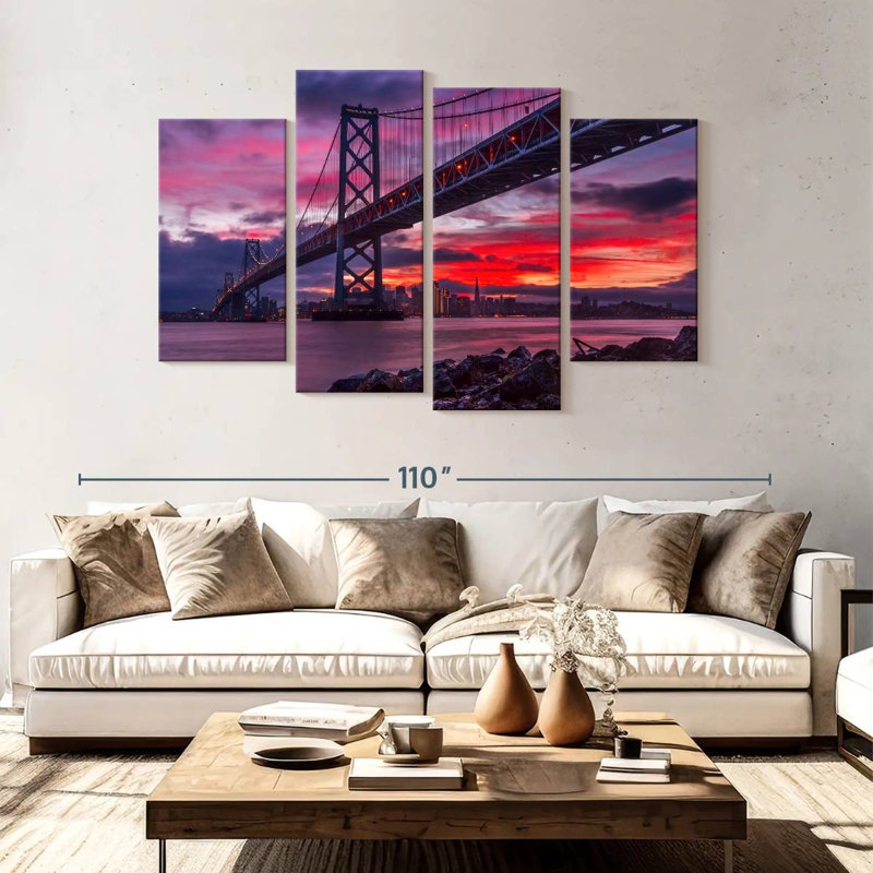 Lilie San Francisco Bay Bridge Twilight, 54" H x 84" W