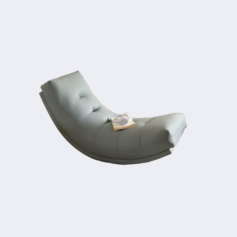 Chaise berçante crème en forme de lune, Vert