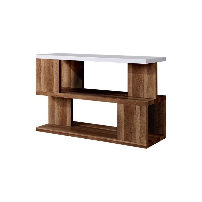 Table de canapé contemporaine l 47 po, ton blanc / naturel