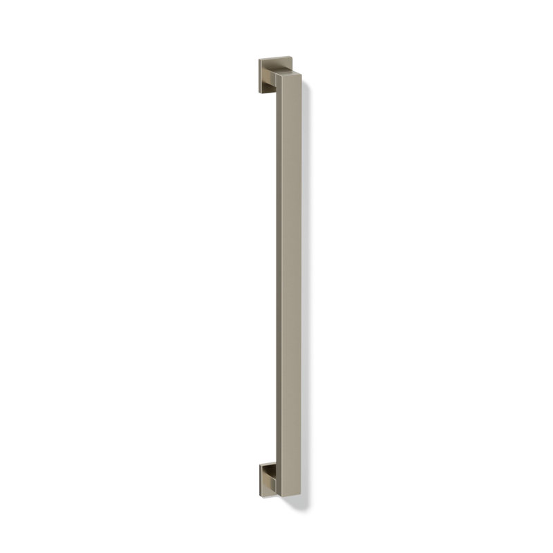 Square Metal Grab Bar for Shower, Bathroom Safety Grab Bar, Tub Rail, 24" W, Vibrant Brushed Nickel