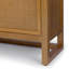 Armoire de rangement moderne Ameer avec 2 portes incrustées en rotin, des tablettes réglables et un cadre en bois massif-118226004