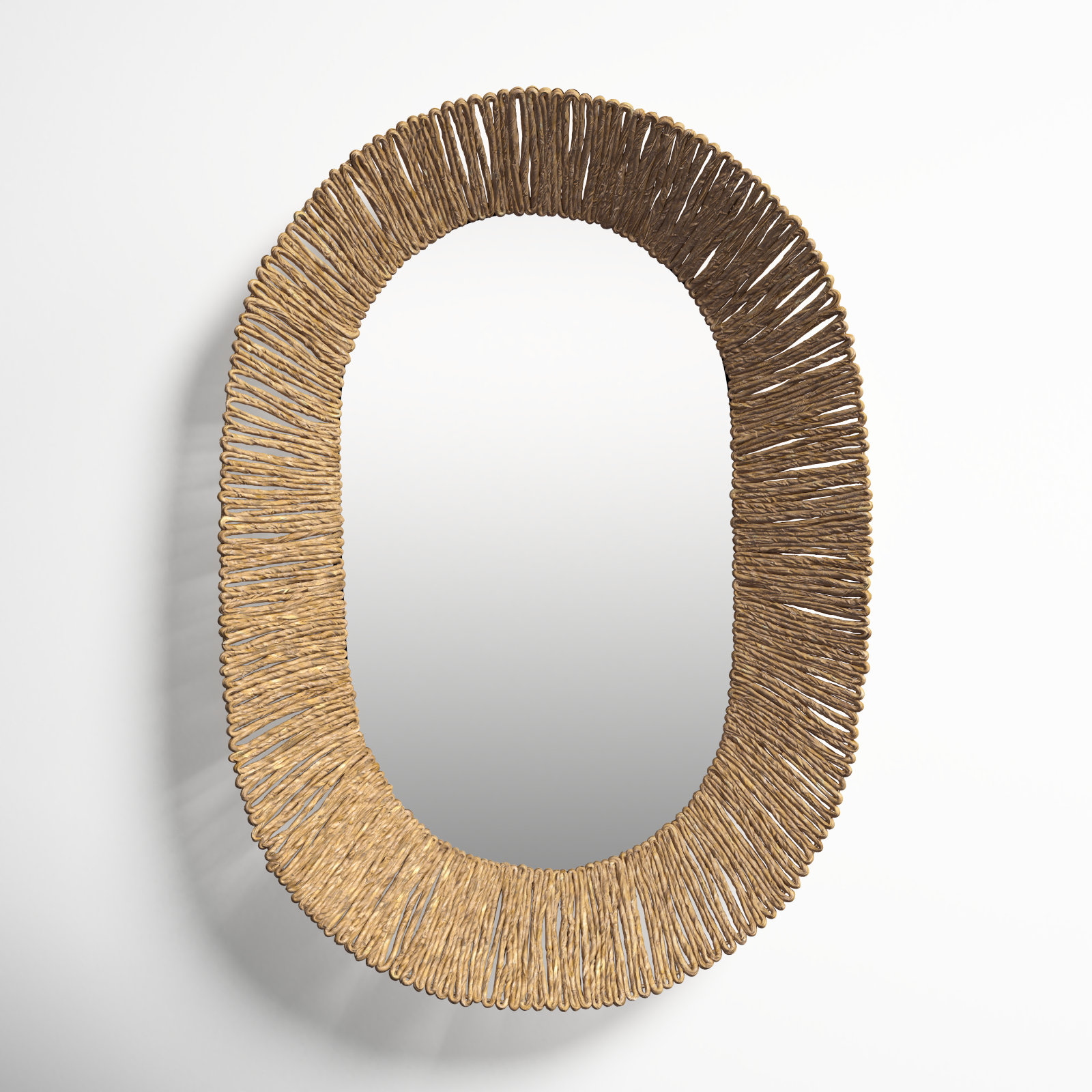 Joss & Main Finbar Jute Flat Wall Mirror & Reviews | Wayfair