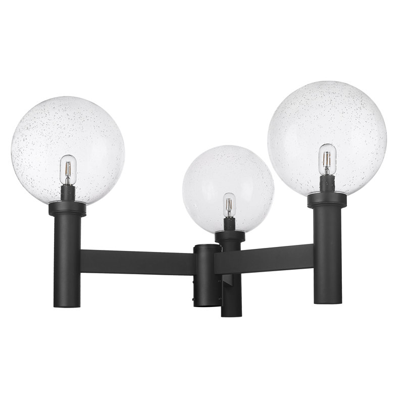 Tête de lanterne noire 3 lumières Milliken, H 22,5 po x l 39 po x P 39 po, Bullé