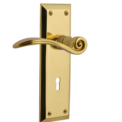 New York Plate Passage (Hall & Closet) with Decorative Keyhole and Swan Lever