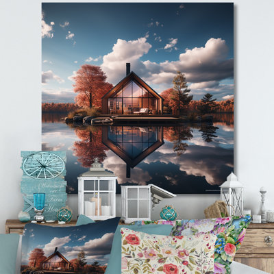 «Lakeside House Autumn Leisure», reproduction sur toile