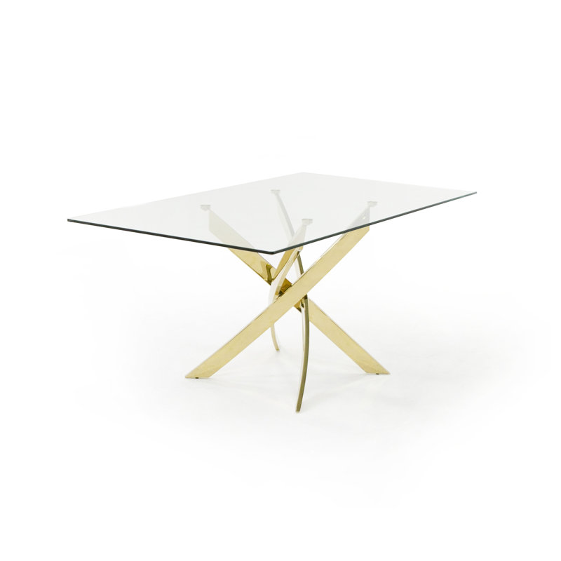 Aki Rectangular Dining Table, Gold
