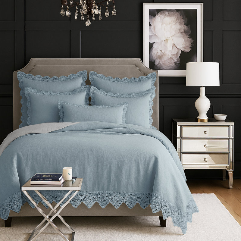 Ensemble de couvre-lit en coton Elsie Lace, Couvre-lit très grand super + 5 pièces suppléme
