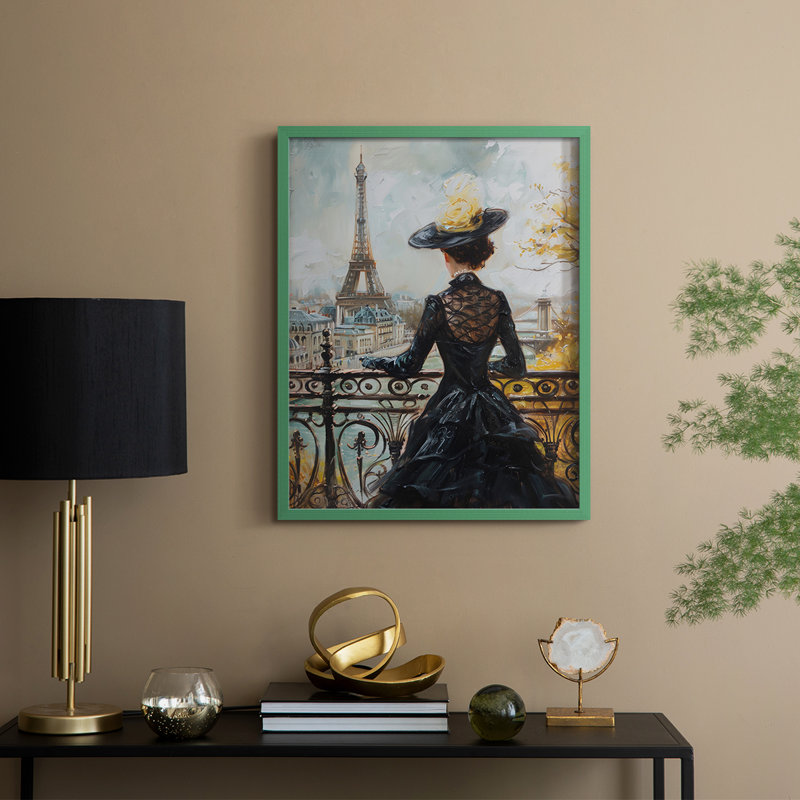 WOMEN Series DCIII Framed Print - Solid Wood, Green, 15" H x 12" W