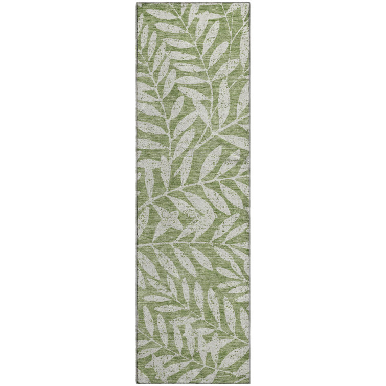 Premium Machine Washable Prisco Green Rug