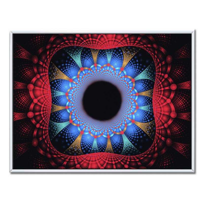 Fractale portail magique - impression sur toile, H 36 po x l 46 po x P 1,5 po, Toile avec cadre blanc