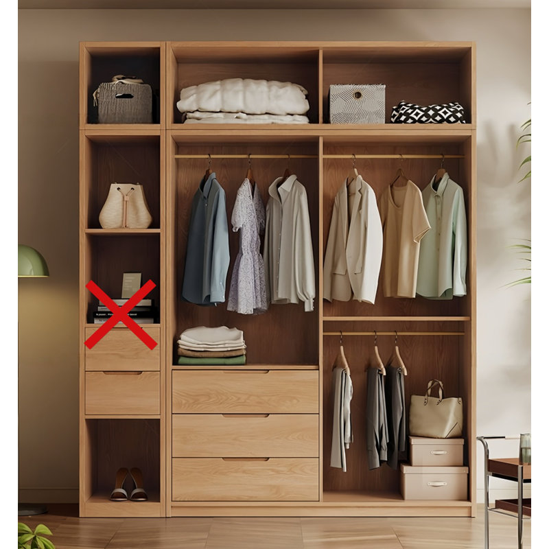 Modern Simple Push Pull Closet, 98.43" H x 47.24" W x 23.62" D