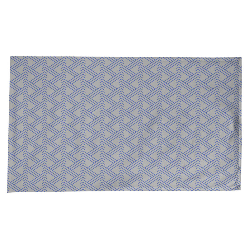 Classic Zig Zag Tablecloth, Gray/Blue