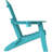 Folding Adirondack Chair, SGS Tested, Wooden Textured With Cup Holder, Heavy All-Weather HDPE Comfortable Set Poolside Backyard Lawn Aruba Blue Set 2-124432847