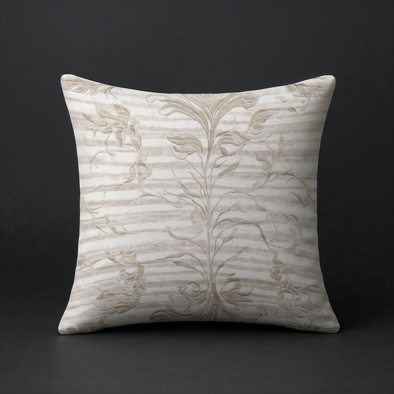 Coussin décoratif intérieur et extérieur Modern, Beige abstrait 26, Carré 16 po