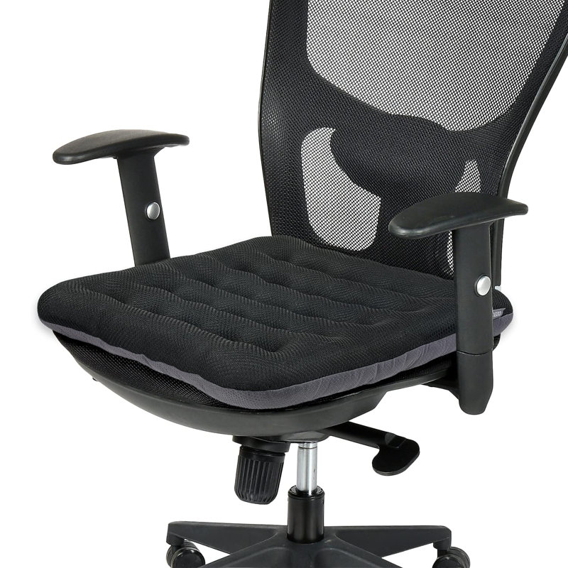 Excellent Support Effect Office Chair Cushion 1 Pack, Luxury Air Mesh Breathable Non-Slip Desk Computer Seat Cushion, Kitchen Dining Room Square Chair Pad , Black