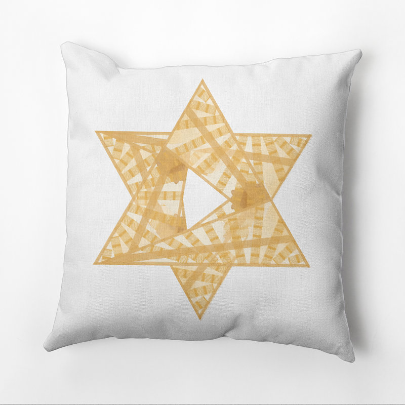 Hanukkah Reversible Throw Pillow, 18" x 18", Gold