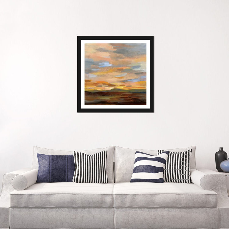 «High Desert Sky III» par Silvia Vassileva - reproduction imprimée, Toile avec cadre noir, H 24 po x l 24 po x P 1 po, Blanc