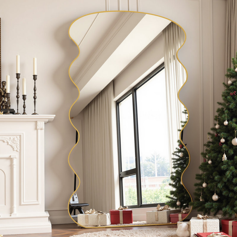 Wave Full Body Mirror:a Full-length Wave-designed Mirror That Offers Complete Body Reflection While Enhancing Your Space's Aesthetics.