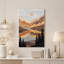 Tableau sur toile « Reflet du lac Wood Mountain avec des pins »-1602984579