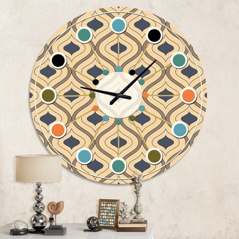 Horloge murale rétro Mid-Century, Moyenne