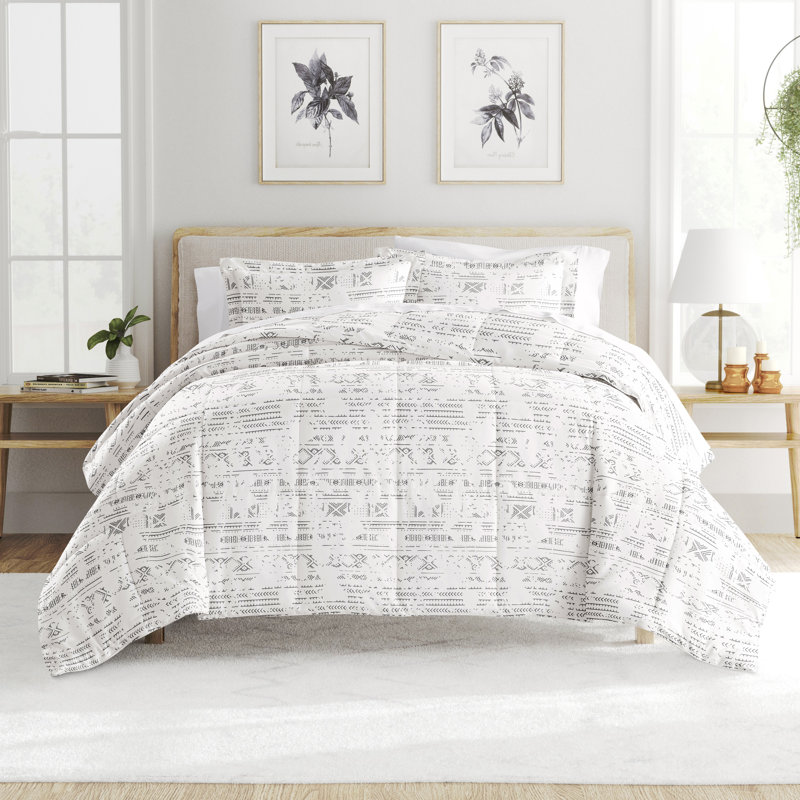 Ensemble d'édredon en duvet aztèque délavé, Édredon pour grand lit + 2 taies décoratives sta
