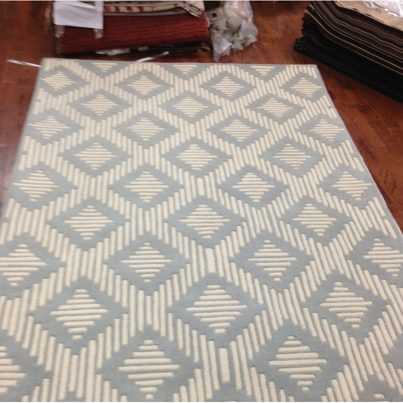 Hardouin Hand Tufted Wool Geometric Rug, Rectangle 5' x 8'