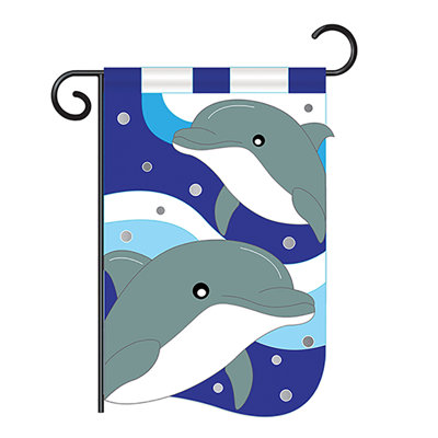 Drapeau de jardin à double face 13 "x 18,5" Robertson Dolphins
