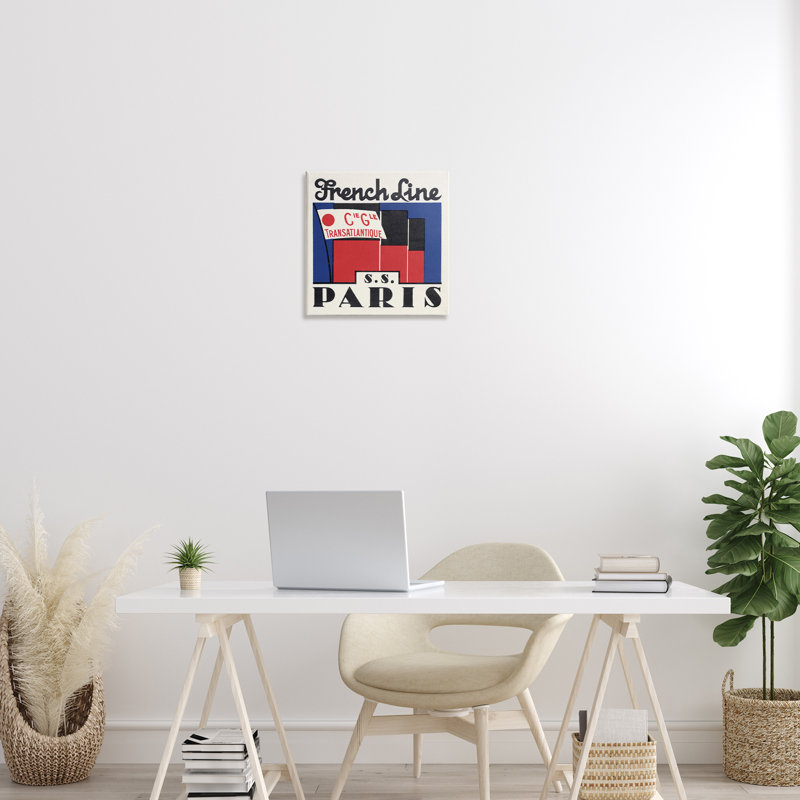Toile rétro SS Paris, design par Phillipa Katz, H 17 po x l 17 po