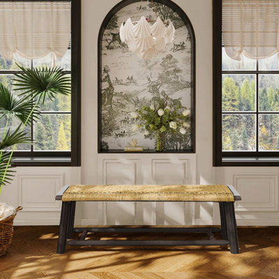 Banc en bois massif Farmhouse Modern - 59 po pour l'intérieur et l'extérieur