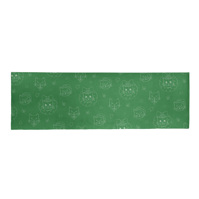 Tapis de zone verte fait main, Tapis de couloir 2 pi x 8 pi